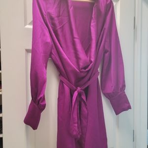 Fashion Nova cowl neck wrap dress.